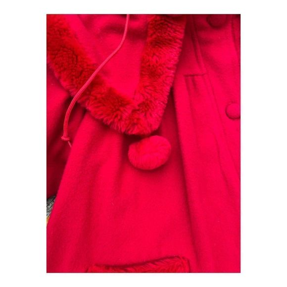 Vintage 1970s Gusti Virgin Wool Blend Red Swing Dress Coat Youth Sz 5 - Picture 14 of 16